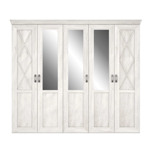 Duża szafa z lustrem 255 cm Pinia Biała